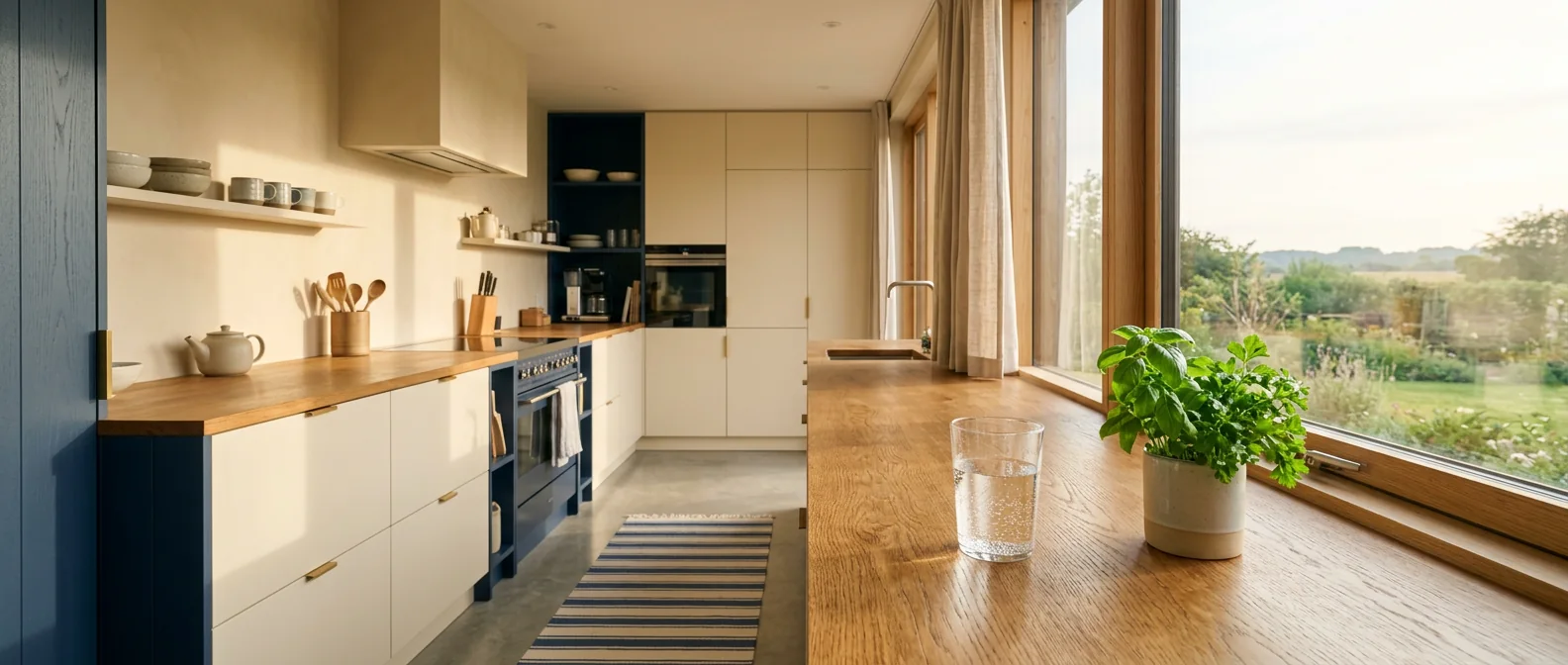 Zonnige moderne keuken - actieve ochtendstart voor mannen boven de 50